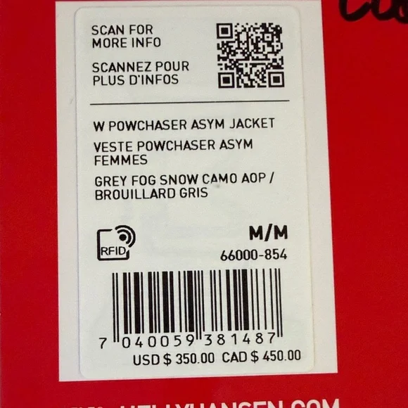 Helly Hansen womens POWERCHASER SNOW Camo Jacket with Orange Accents - Picture 2 of 4